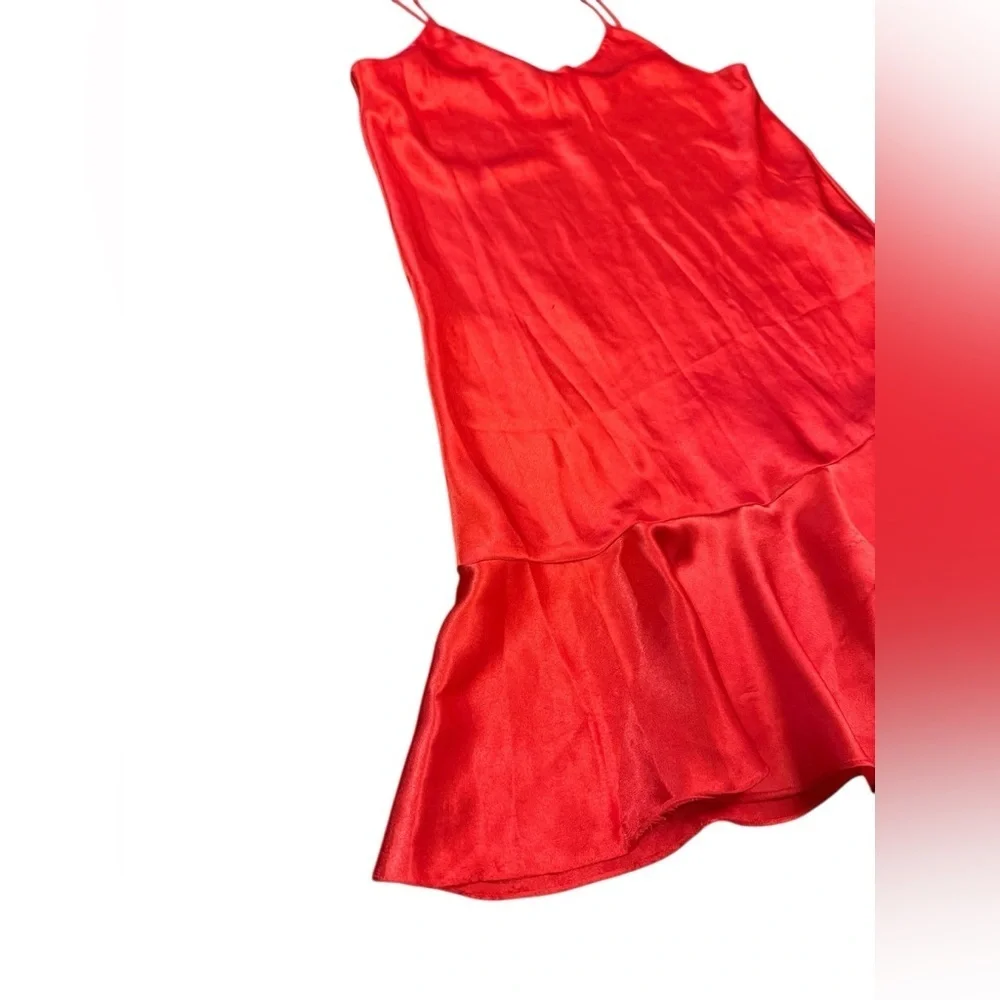BEAUTIFUL Vintage LIZ Red Bow Mini Slip Dress Size Medium. - Picture 2 of 7